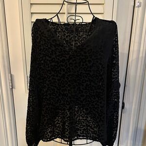 Banana Republic Black Leopard Print Blouse